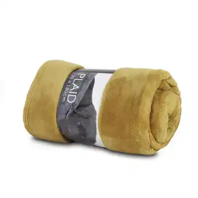 PLAID FLEECE 130X180 HONEYYELLOW