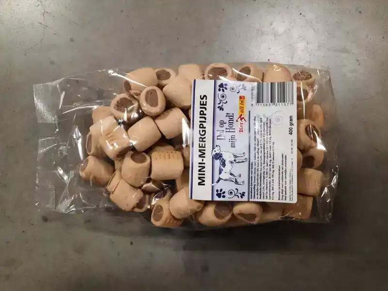 DIER ALL IN KOEKJES MINI-MERGPIJPJE 3MIX 400 GR ZAK