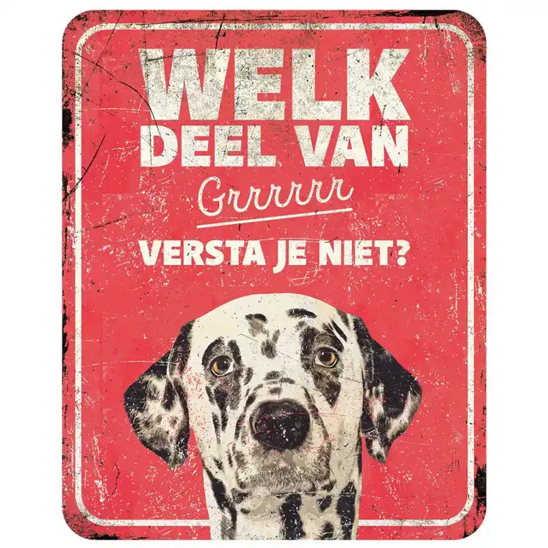 D&D WAARSCHUWINGSBORD DALMATIAN ROOD