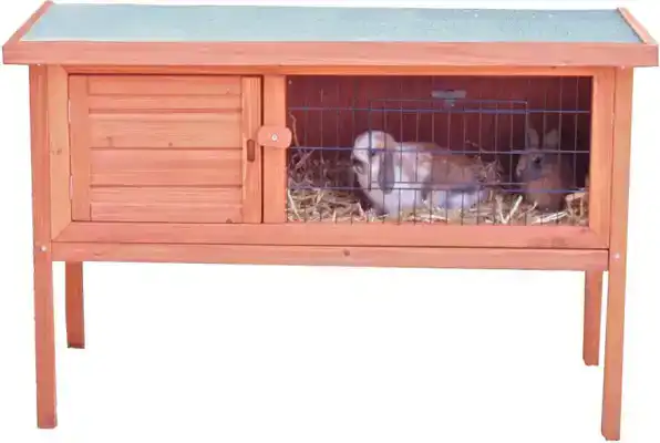 KONIJNENWONING MET LADE BRUIN 91 CM