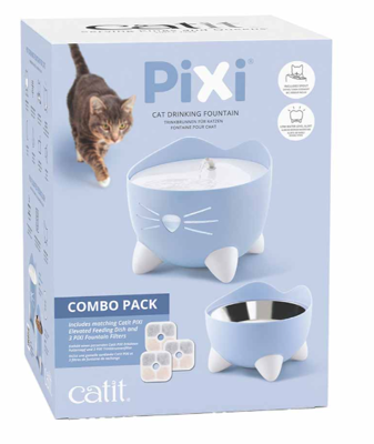 CA PIXI DRINKFONTEIN COMBO KIT 2L-200ML-20X20X17CM BLAUW