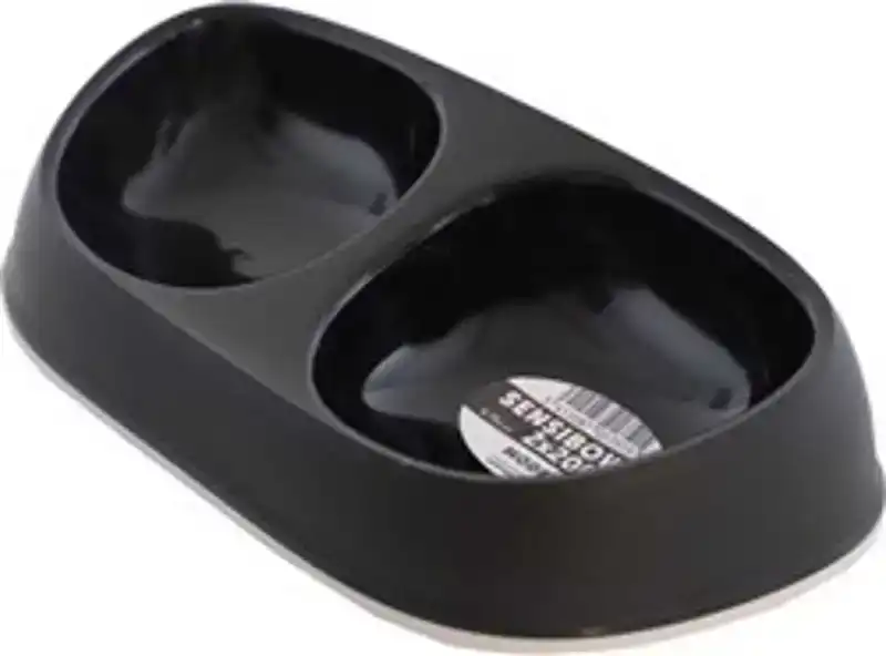KAT EETBAK DUBBEL SENSI BOWL 2X200 ML ZWART