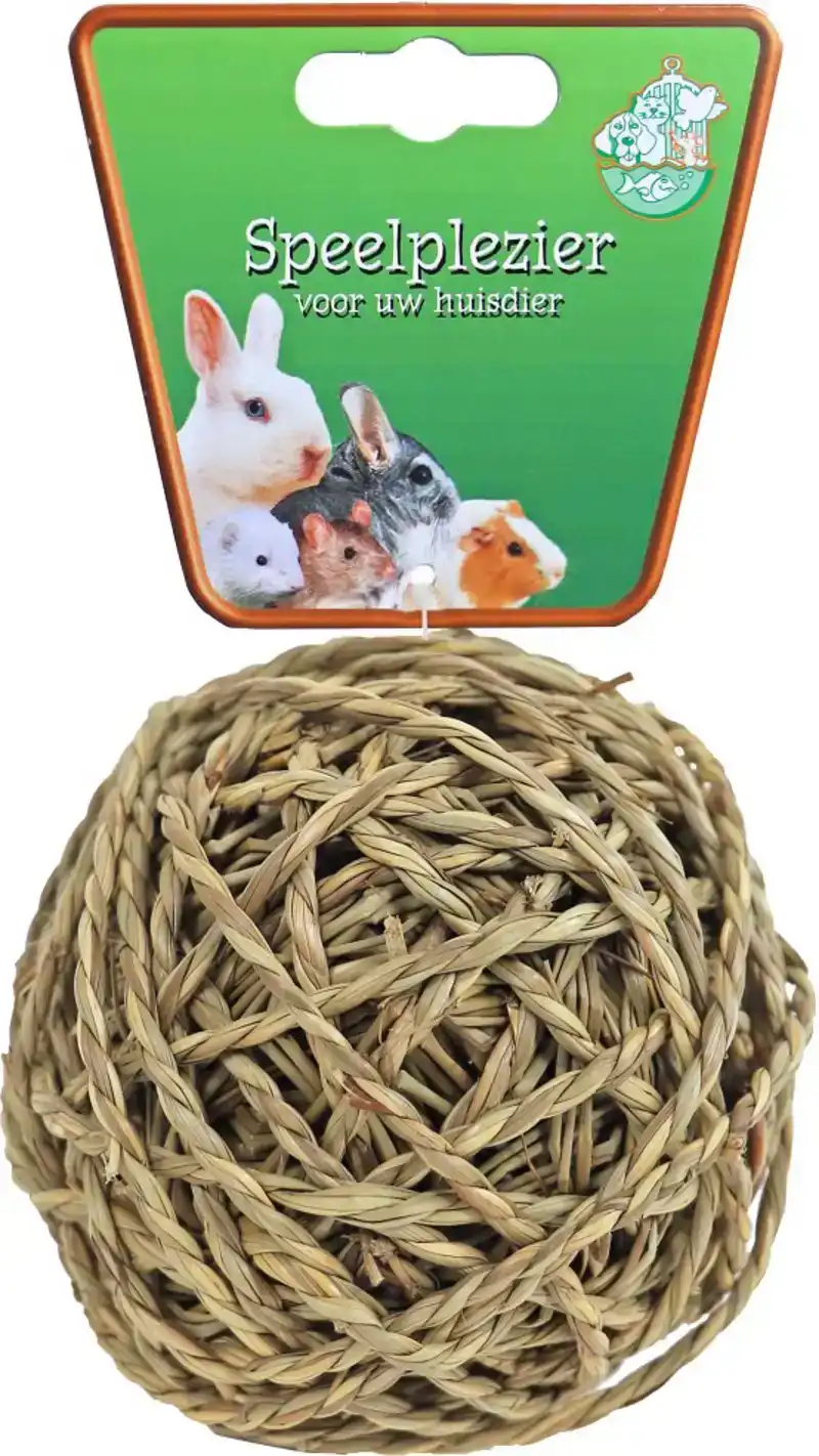 KNAAGDIERBAL MET BEL 14 CM NATURAL