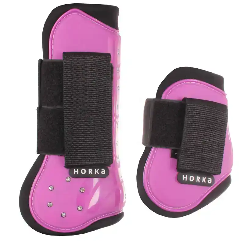 HORKA PVC BEENBESCHERMERSET STRASS, SET VAN 4 L ROSA