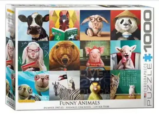 CADEAUSHOP PUZZEL THE FUNNY ANIMALS, 1000 ALL-IN PUNTEN