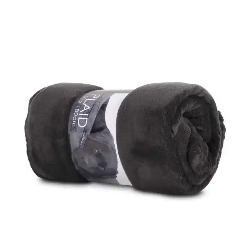 PLAID FLEECE 130X180 GREY