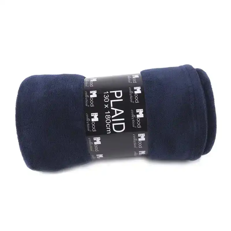 PLAID FLEECE 130X180 INDIGOBLUE