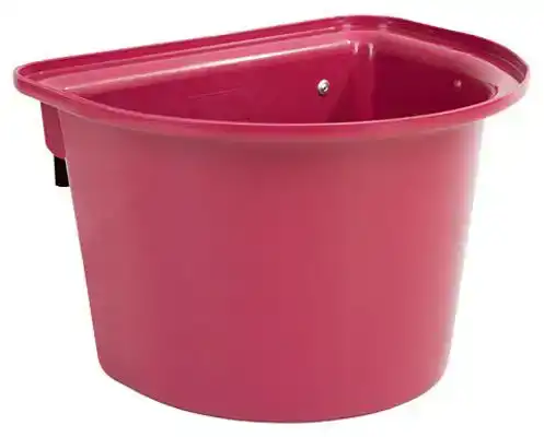VOERBAK MET OPHANGHAKEN, HALFROND, ROSE 12L