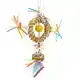 DUVO+ VOGELSPEELGOED RONDE HANGER IN STRO MEERKLEURIG