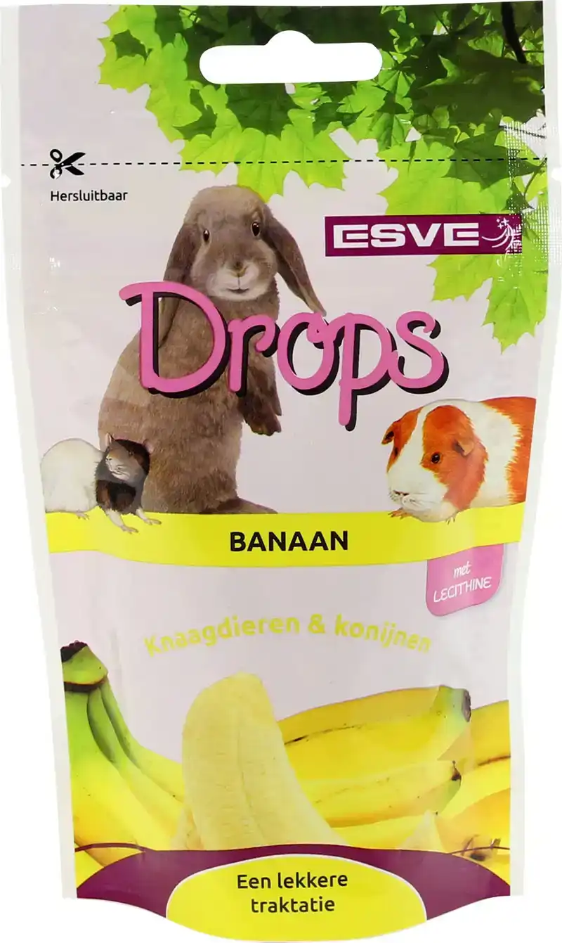 KNAAGDIER DROPS BANAAN 75 GRAM