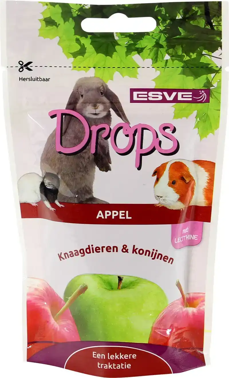 KNAAGDIER DROPS APPEL 75 GRAM