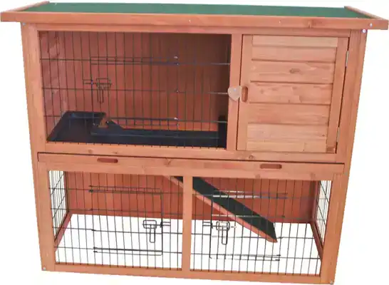 KONIJNENWONING MET PLASTIC LADE 111 CM