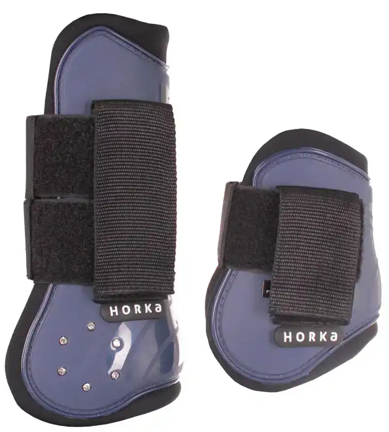 HORKA PVC BEENBESCHERMERSET STRASS, SET VAN 4 S BLAUW