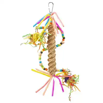 DUVO+ VOGELSPEELGOED KLEURRIJKE SPIRAAL HANGER IN STRO