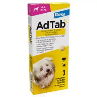 ADTAB KAUWTABLET HOND 2,5-5,5 KG 3 TAB