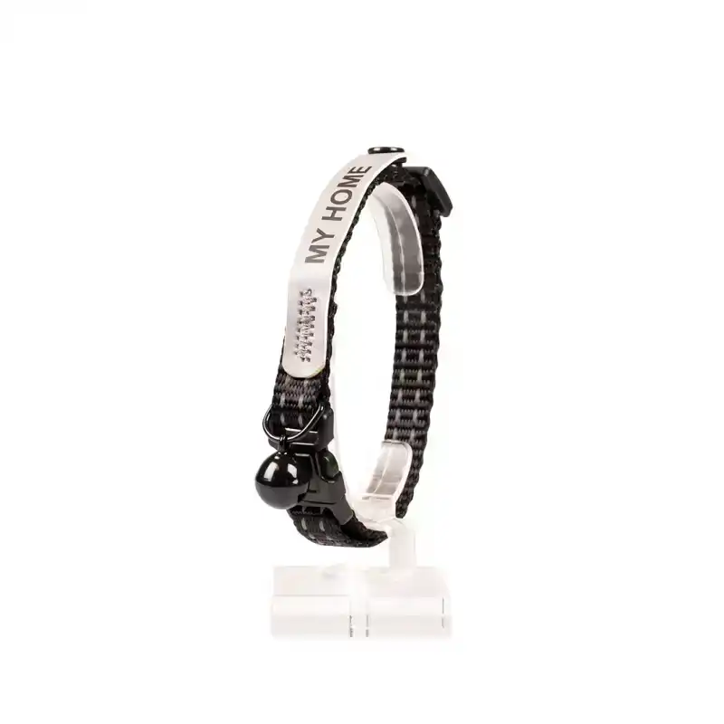 DUVO+ KATTENHALSBAND REFLECTEREND ADRESVAKJE ZWART
