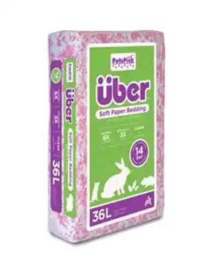 UBER PAPER BEDDING PINK/WHITE 36 LTR