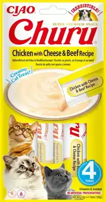 INABA CHURU CHICKEN & CHEESE & BEEF 4ST
