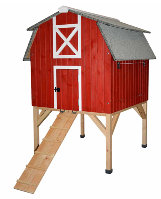 KIPPENWONING LUCAS RED BARN 92X95,5X130CM MEERKLEURIG