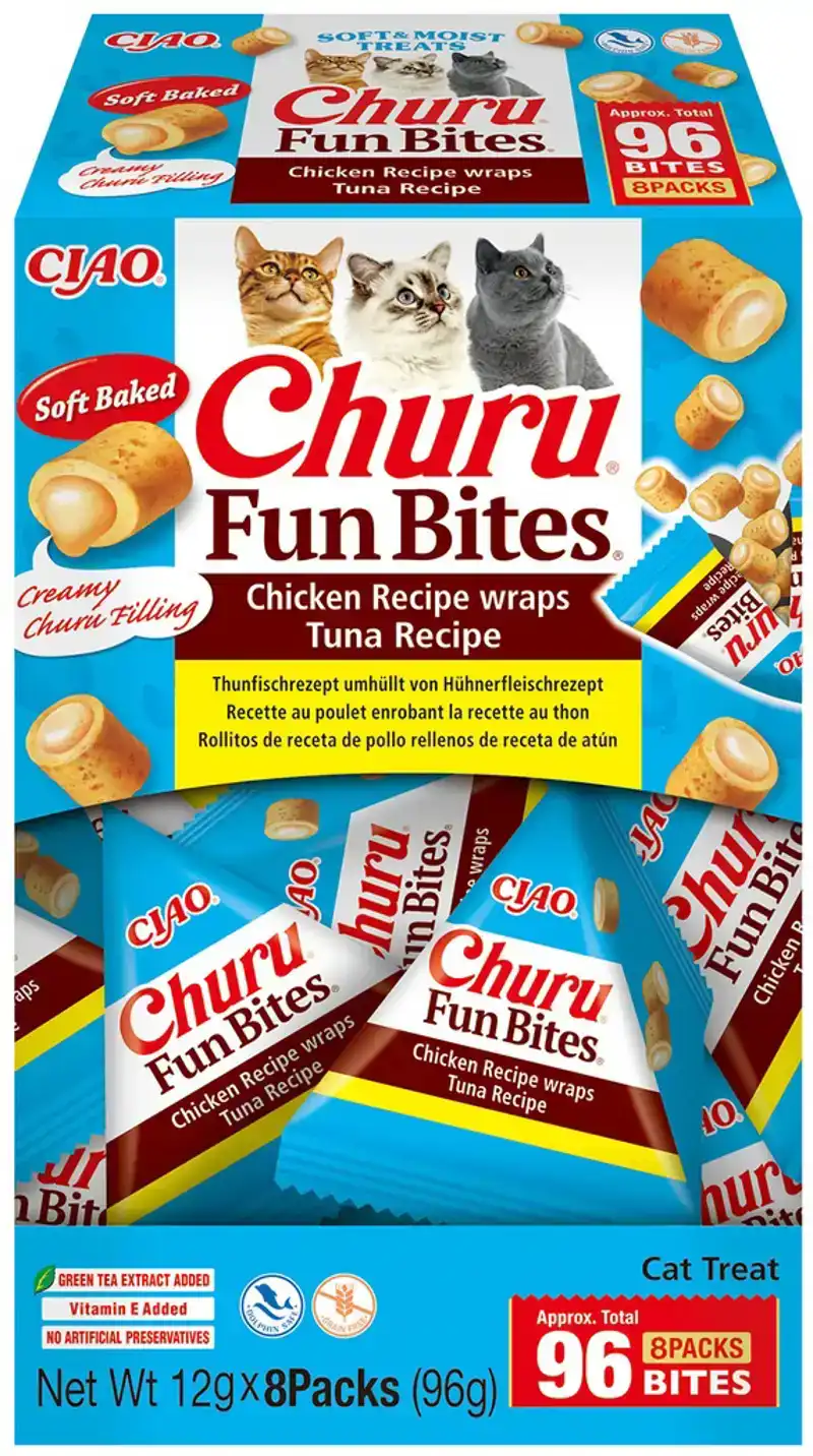 INABA CHURU FUN BITES CHICKEN WRAPS TUNA  12 GR.