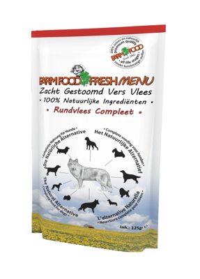 FARM FOOD FRESH MENU POUCH RUNDVLEES 125 GRAM