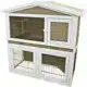 KONIJNENWONING MET LADE EN REN GRIJS/WIT 101 CM