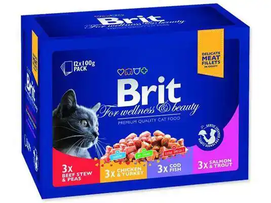BRIT PREMIUM CAT FAMILY PLATE 12 X 100 GR PREMIUM