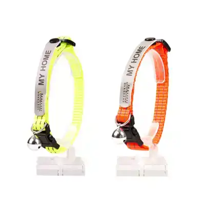 DUVO+ KATTENHALSBAND REFLECTEREND ADRESVAKJE ORANJE/GEEL