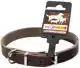 HALSBAND VETLEER BRUIN 16MM X 40CM
