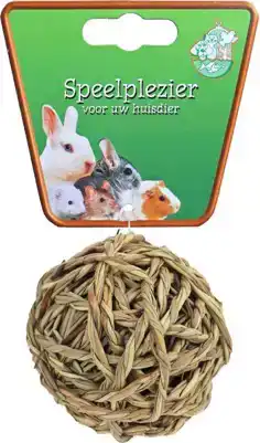 KNAAGDIERBAL MET BEL 8 CM NATURAL