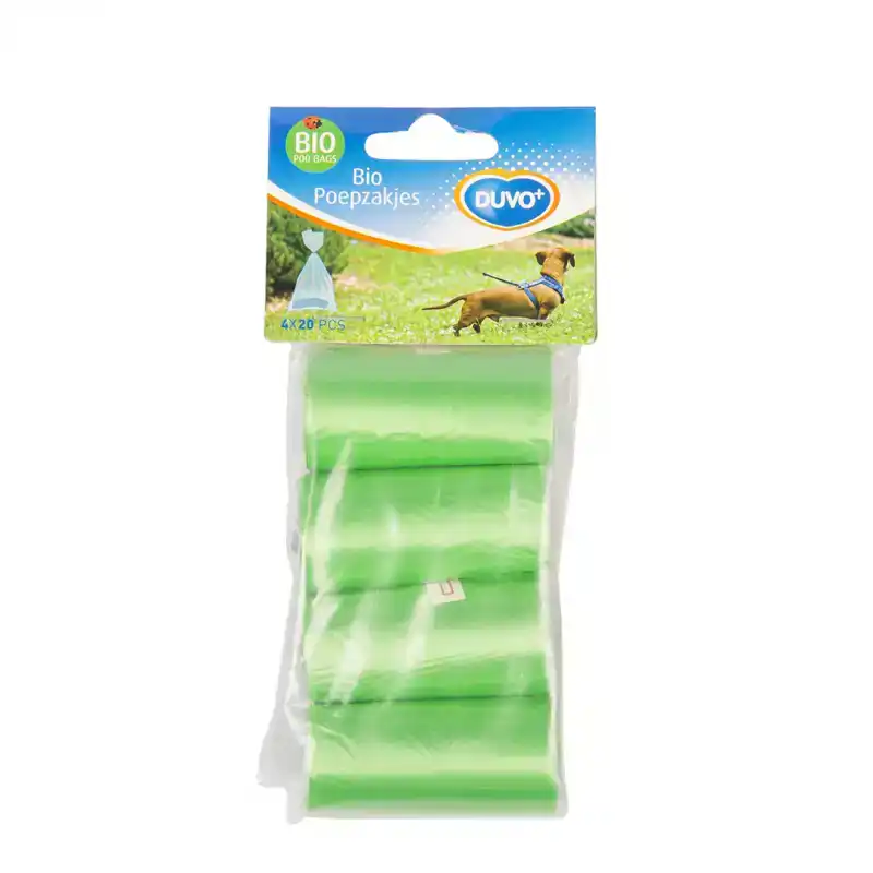 DUVO+ POEPZAKJES BIO ROL 4X20 STUKS GROEN