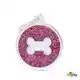 PENNING BIG CIRCLE PINK GLITTER BONE
