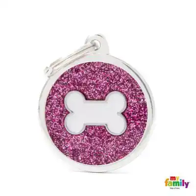 PENNING BIG CIRCLE PINK GLITTER BONE