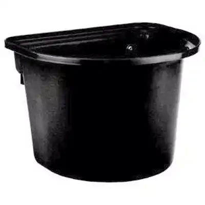 VOERBAK MET OPHANGHAKEN, HALFROND, ZWART 12L