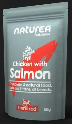 NATUREA CAT WET FOOD CHICKEN SALMON 85 GR