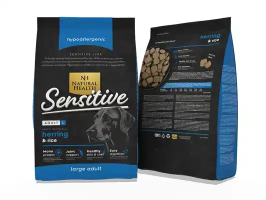 NATURAL HEALTH DOG FISH & RICE LARGE BITE (2 KG.)