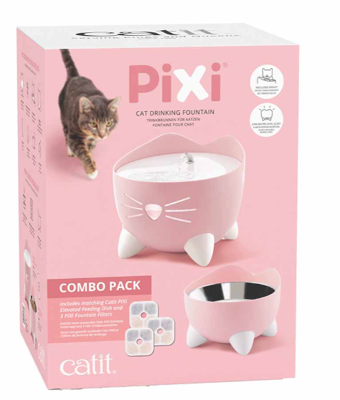CA PIXI DRINKFONTEIN COMBO KIT 2L-200ML-20X20X17CM ROZE