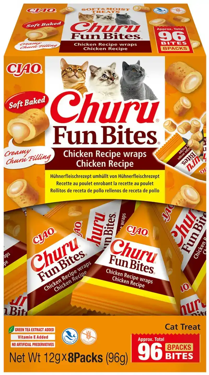 INABA CHURU FUN BITES CHICKEN WRAPS CHICKEN 8X 12 GR.