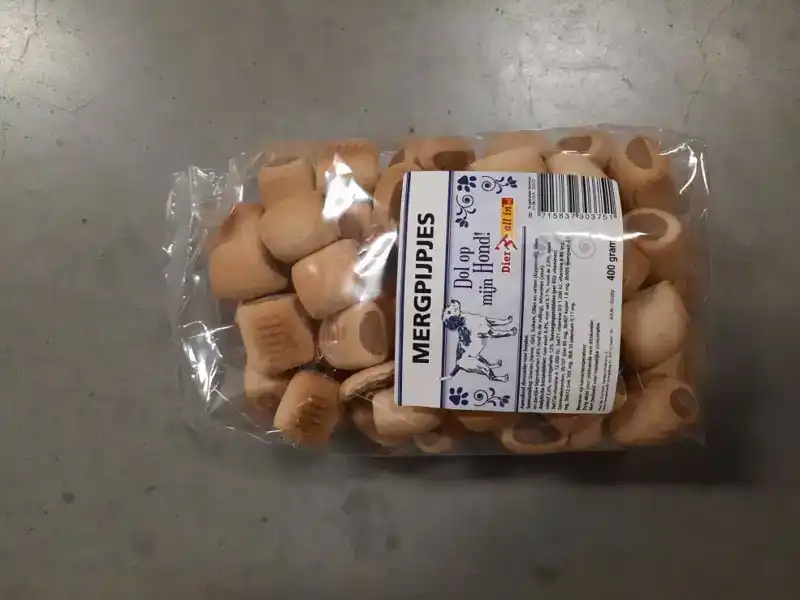 DIER ALL IN KOEKJES MERGPIJPJES 400 GR ZAK