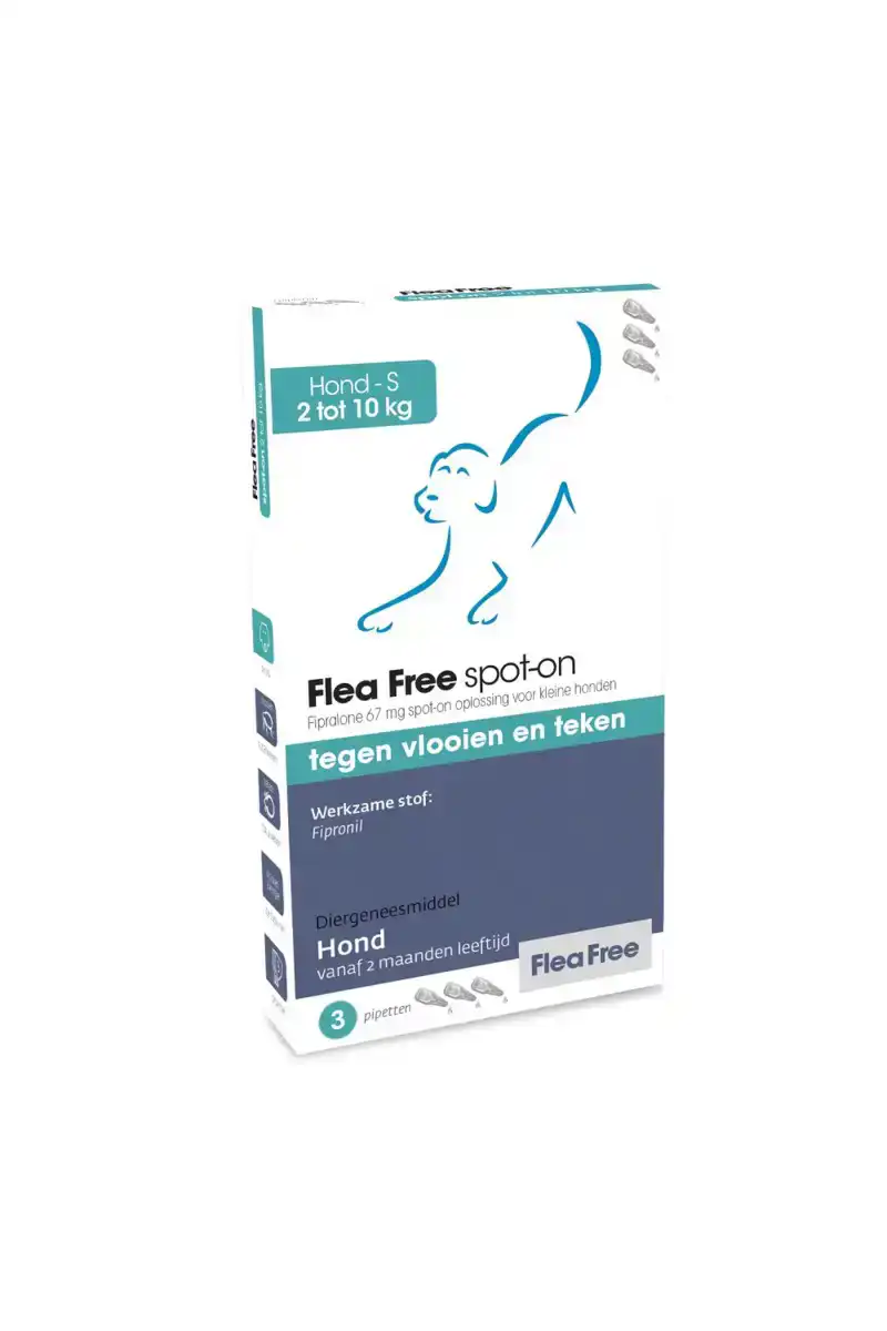 FLEA FREE FIPRALONE SPOT ON HOND 2-10 KG 3 PIPETTEN