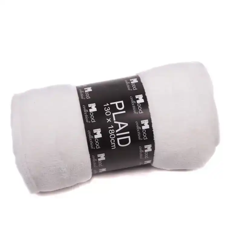 PLAID FLEECE 130X180 BRIGHTWHITE