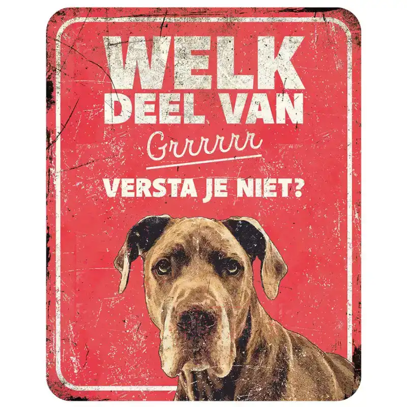 D&D WAARSCHUWINGSBORD DANISH DOG ROOD