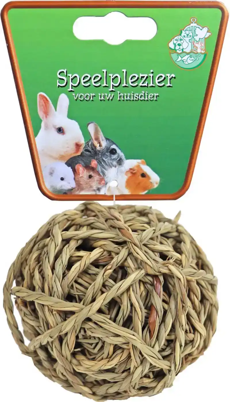 KNAAGDIERBAL MET BEL 10 CM NATURAL