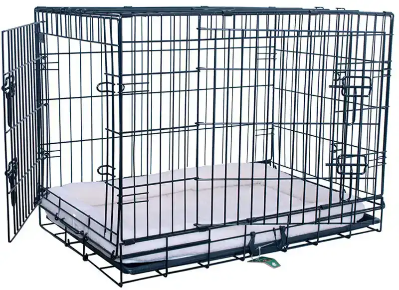 HUISKENNEL 2-DEURS ZWART 60X43X52 CM