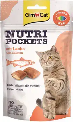 GIMCAT NUTRI POCKETS ZALM 60 GRAM