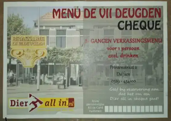 CADEAUSHOP MENU DE ZEVEN DEUGDEN, 1400 ALL-IN PUNTEN