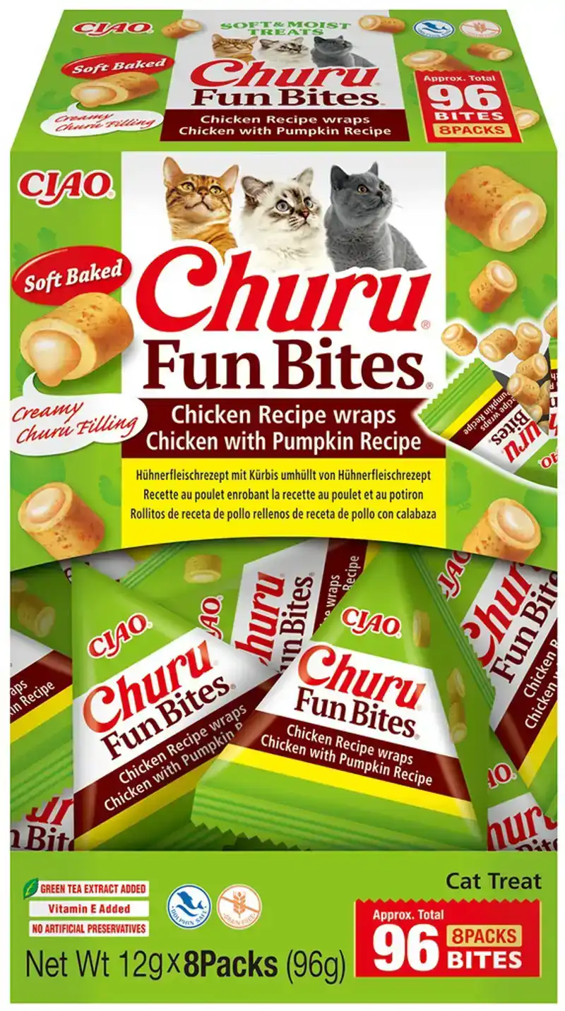 INABA CHURU FUN BITES CHICKEN WRAPS CHICKEN /PUMPKIN