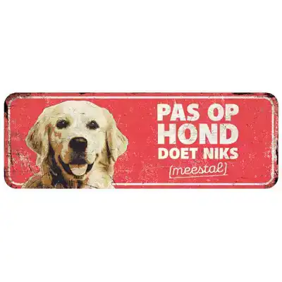 D&D WAARSCHUWINGSBORD GOLDEN RETRIEVER ROOD