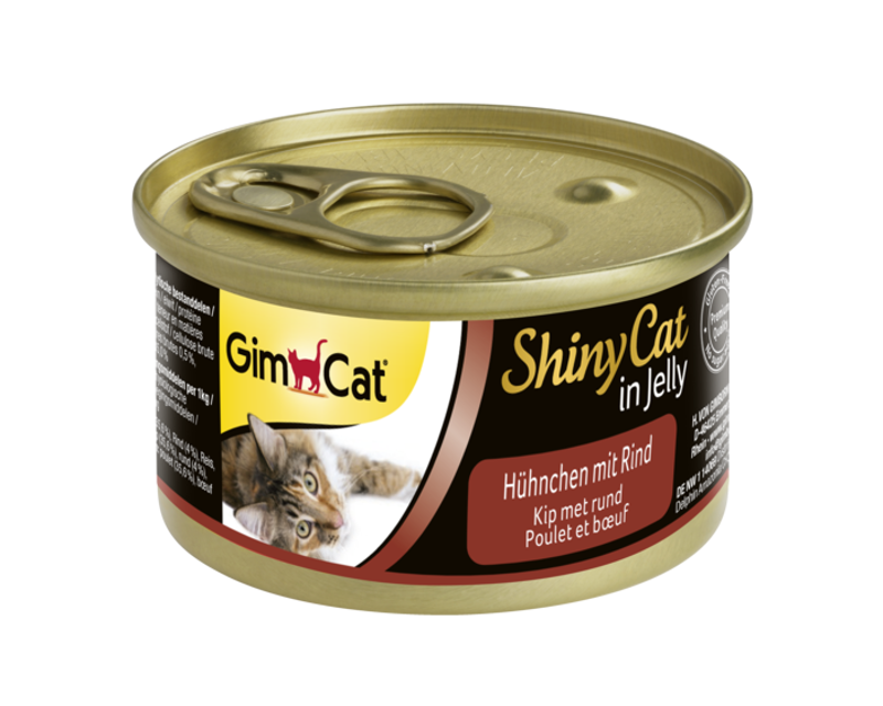 GIMCAT SHINYCAT IN JELLY KIP MET RUND 70 GRAM GIMCAT