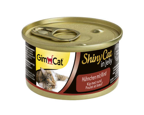 GIMCAT SHINYCAT IN JELLY KIP MET RUND 70 GRAM GIMCAT